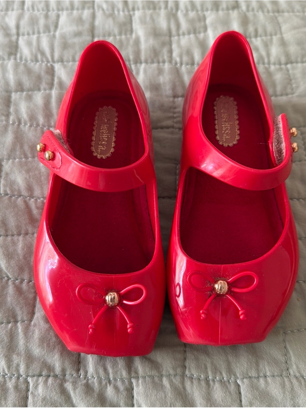 Mini Melissa Jelly Flats Sweet Love Red Slim Bow Shoes Sz 7